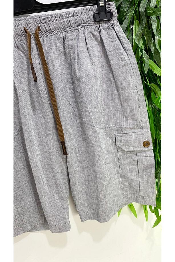 KLY 127 Poplin Yandan Cepli Tek Şort - 3