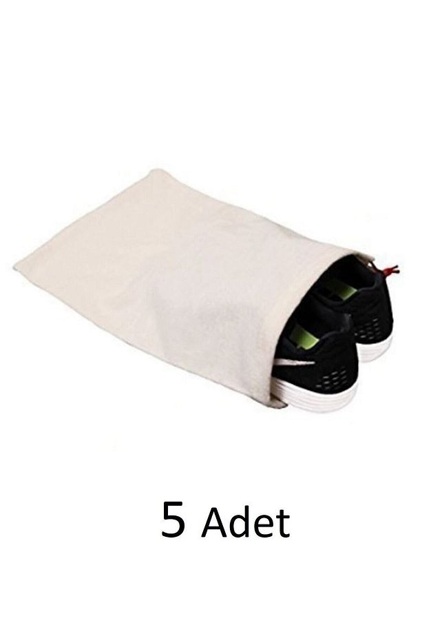 Ayakkabı Torbası 30 X 37 Cm Ham Bez Kumaş 5 Adet Için - 1