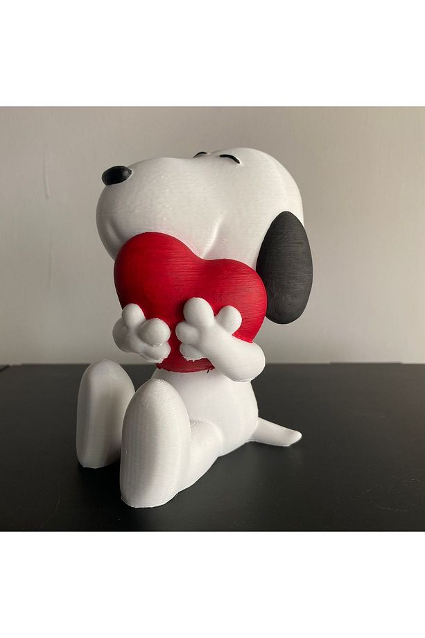 Sevimli Köpek Snoopy Dekoratif Biblo Masa Konsol Süsü Kalp Tutan Snoopy Kitaplık Dekor - 5