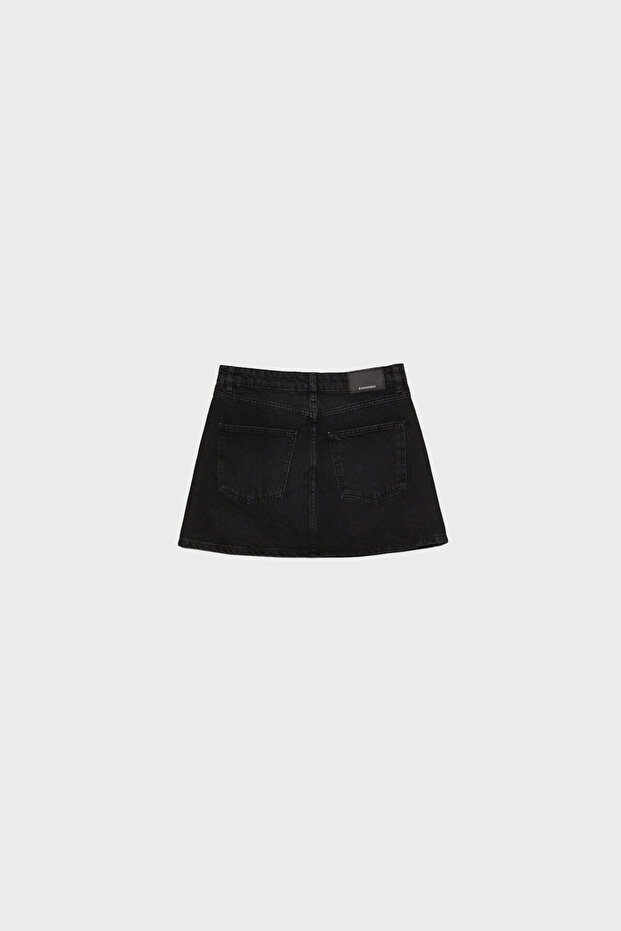 Denim mini etek - 6