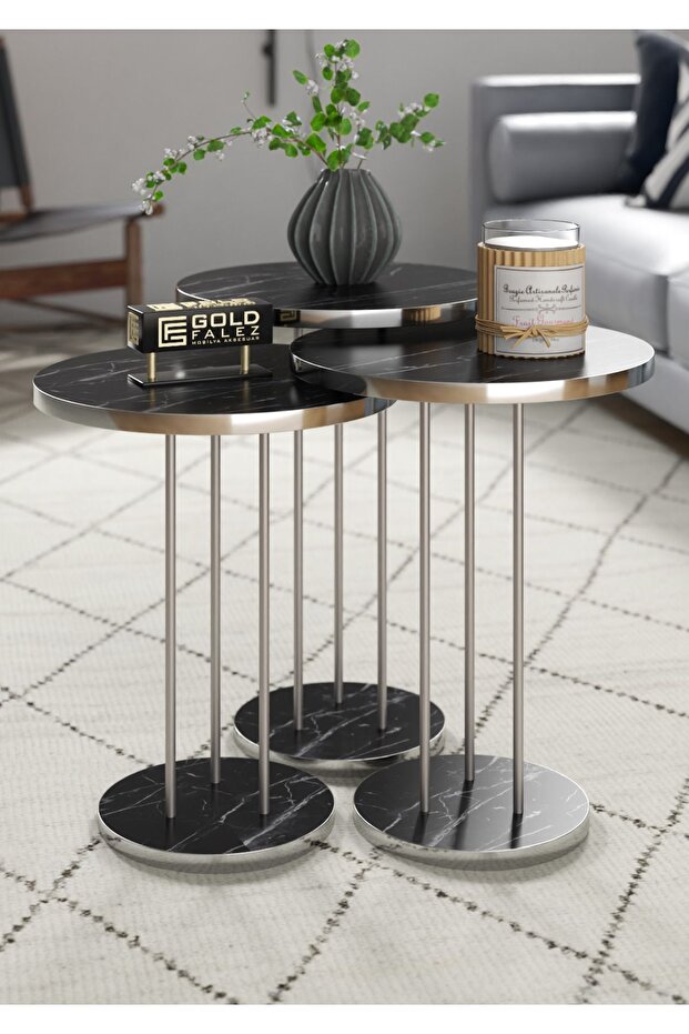 Zigon Sehpa Terra Gümüş Bendir - 1