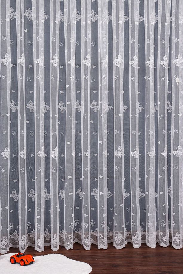 Kelebek Desenli Çocuk Odası Tül Perde, 350x250cm, 1/3 Sık Pile, Elısıon02581 - 3