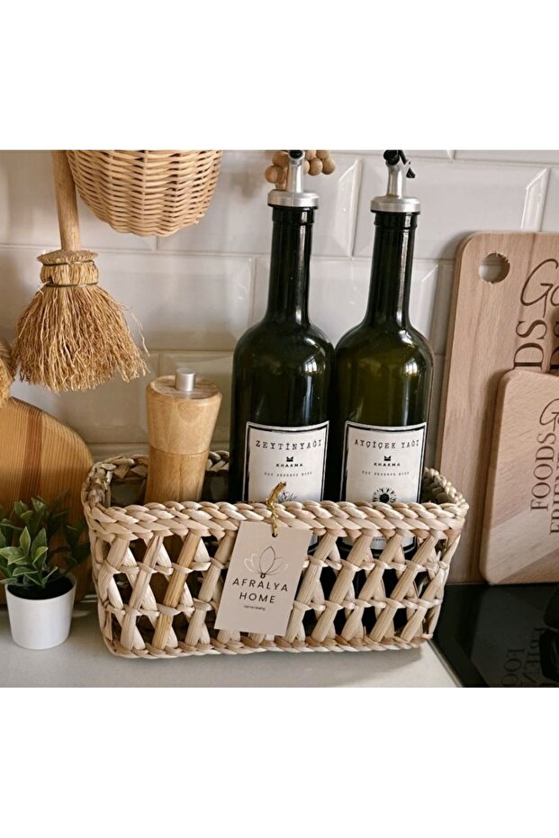 Wicker Basket and Towel - Flower Pot Flower Holder Kitchen and Bathroom Organizer, Multi-Purpose Towel Holder