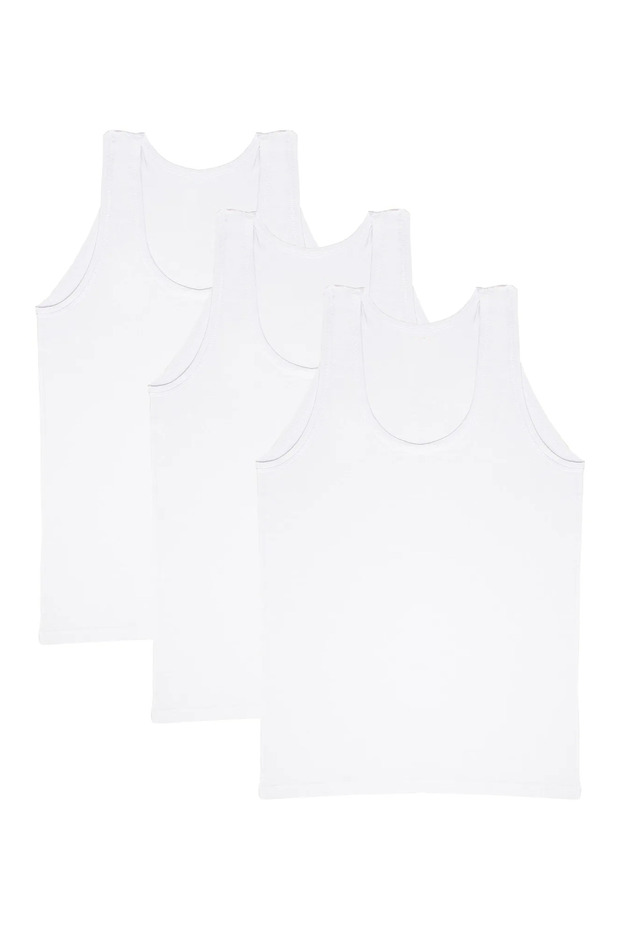 3-Pack White Men's Classic Cotton Undershirts