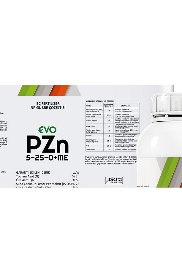 Fosfor-çinko Pzn 5-25-0 Me Sıvı Np Gübresi 5 Lt Döl Tutturcu - 5