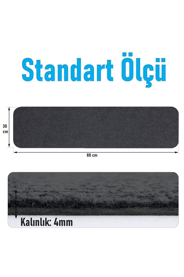 Halifleks Yapışkan Tabanlı Merdiven Basamak Paspası Rip Halı Kaymaz Tabanlı / Adet Olarak Satılır - 4