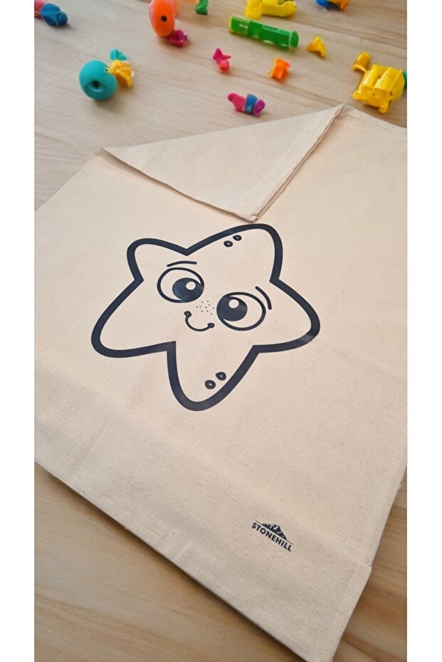 Star Patterned Multi-Purpose Canvas Toy/Laundry Bag 50x70 cm