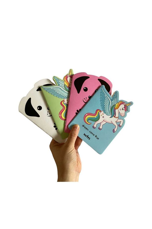 Sevimli Köpek Ve Unicorn Figürlü 4'lü Defter Seti - 1
