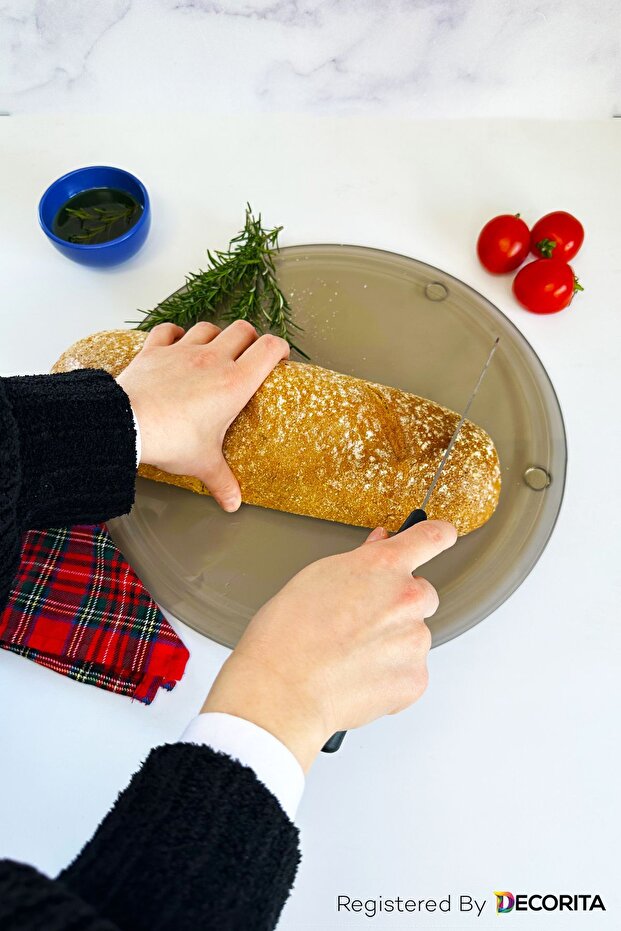 Channeled Glass Cutting Board - Glass Cutting Table| Bronze Glass| Diameter32cm| Patented Product