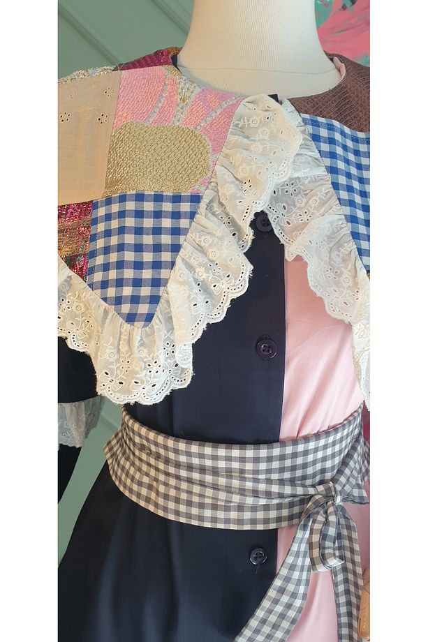 patchwork yaka detylı özel tasarım tunik - 5