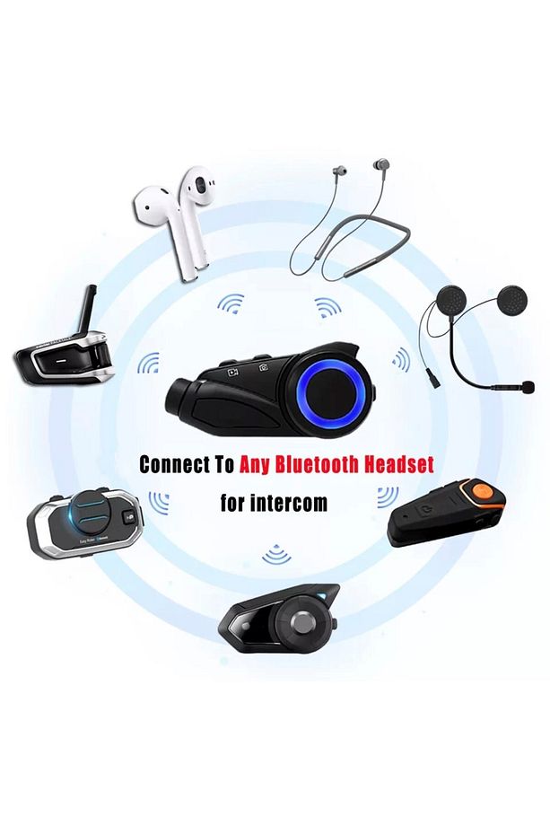 Kameralı Video Intercom 1080p Görüntü Bluetooth Kulaklık 1000 Metre Kask Kulaklığı M3 - 6