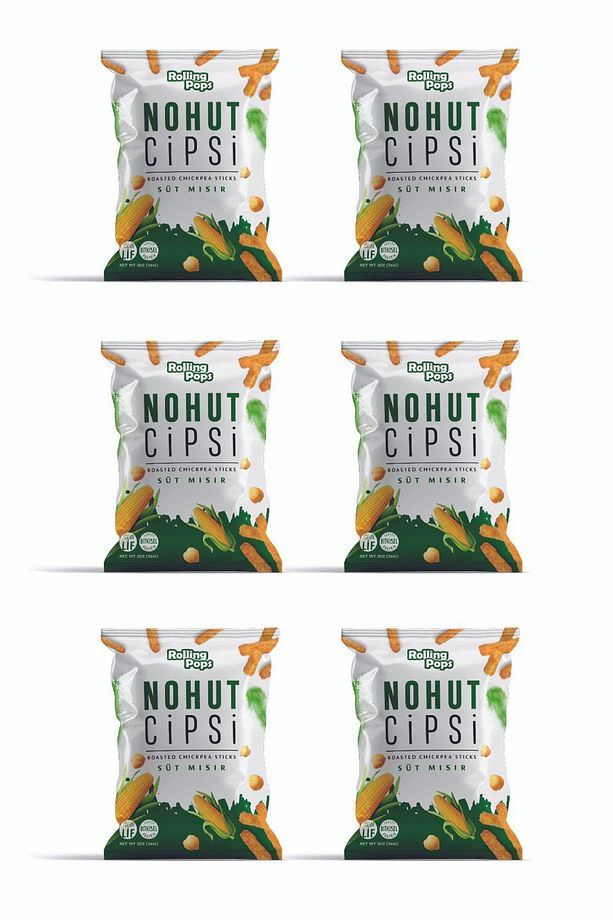 56g Süt Mısır Çeşnili Nohut ve Mercimek Cipsi Seti 6 adet - 1