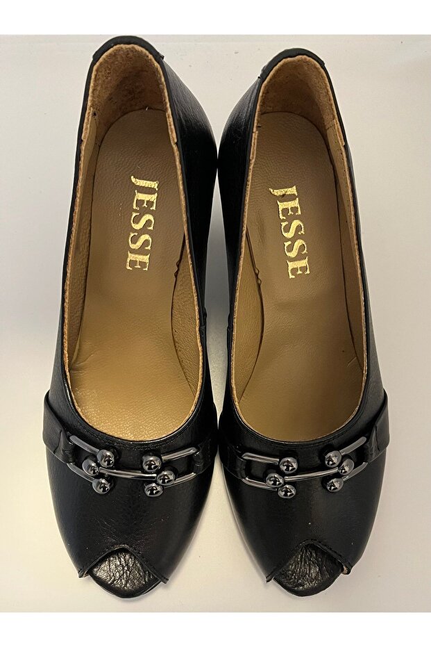 Genuine Leather Heeled Women's Shoes