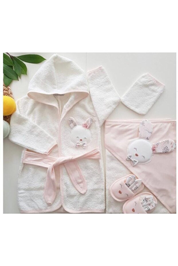 Gaye Cute Rabbit Embroidered Towel Bathrobe Set S100826