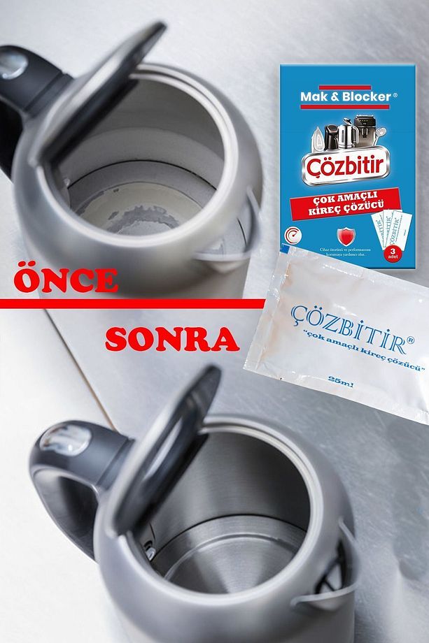 Çözbitir Çok Amaçlı Kireç Çözücü 3'lü Paket Kettle Kahve Makinesi Ütü - 4