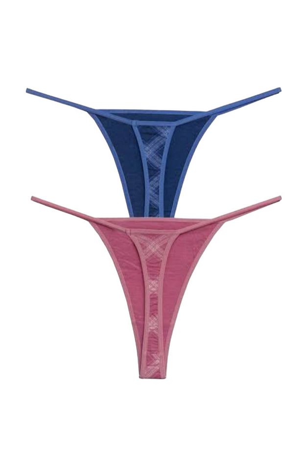 İpli Tanga String Desenli Külot - 3