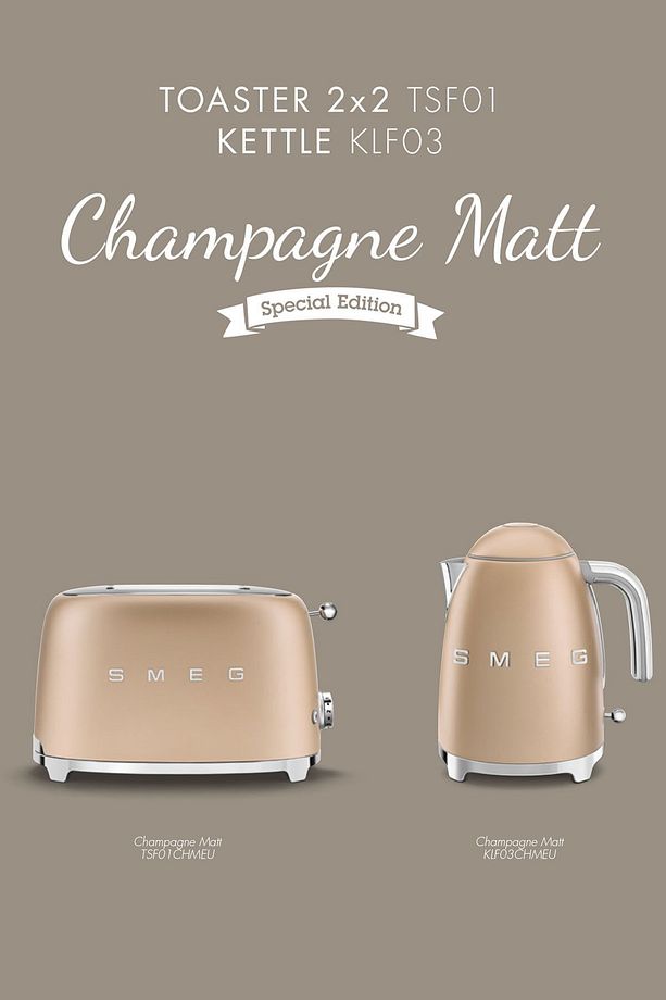 50'S Style Special Edition Mat Gold Kettle ve 1x2 Ekmek Kızartma Makinesi Seti - 1