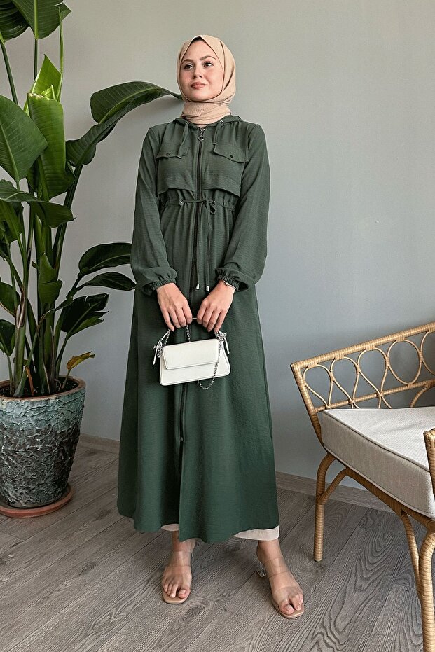 Double Pocket Drawstring Khaki Ayrobin Cap