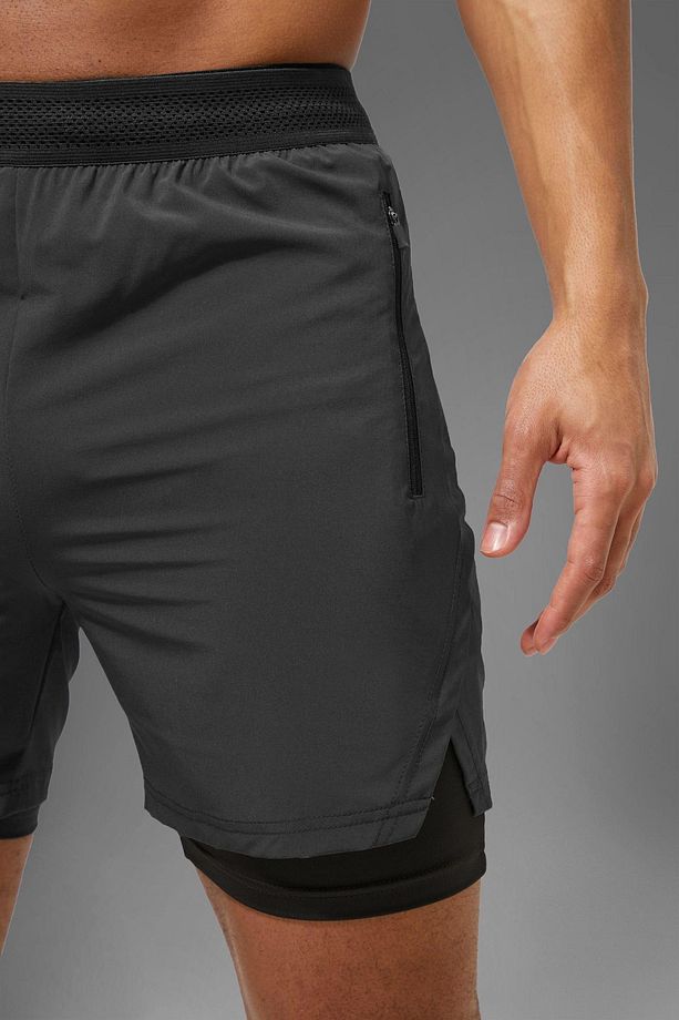 3 Lü Paket Unisex Gym Ve Fitness Astarlı Taytlı Şort Gizli Cep Detaylı - 2