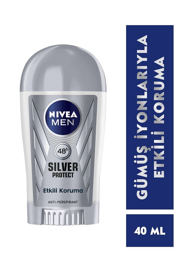 Men Erkek Stick Deodorant Silver Protect 48 Saat Anti-perspirant Koruma 40 ml - 1