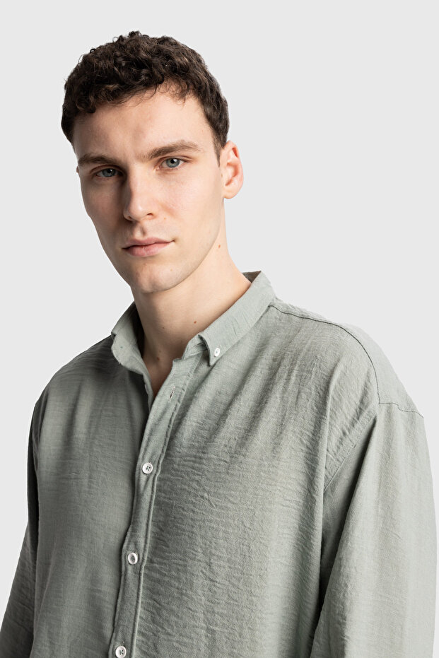 OVERSİZE DÖKÜMLÜ GÖMLEK - 1