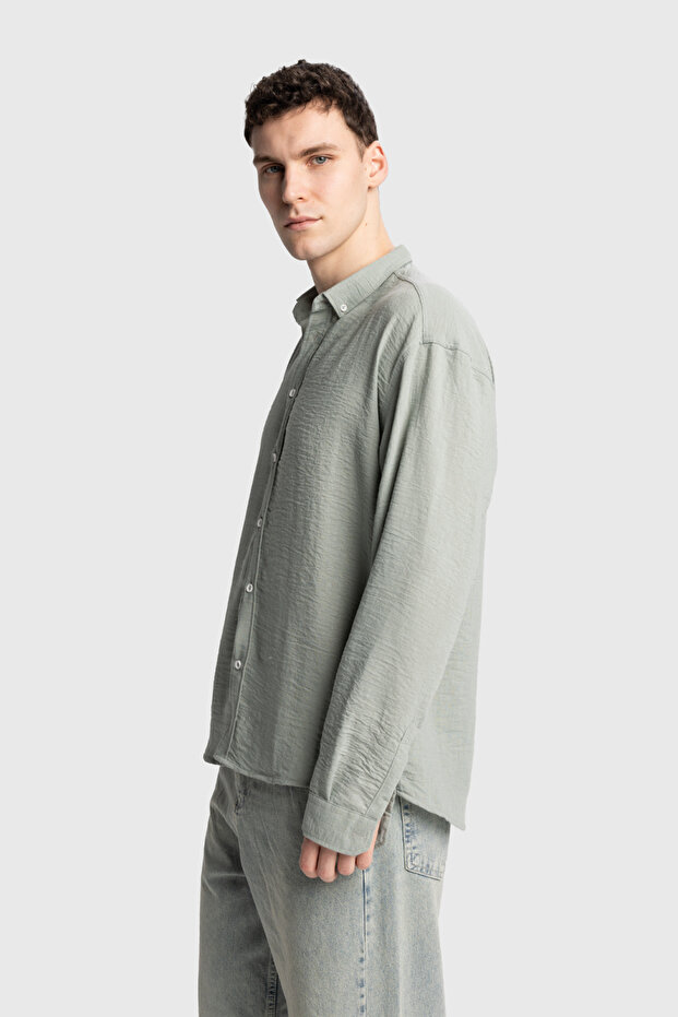 OVERSİZE DÖKÜMLÜ GÖMLEK - 3