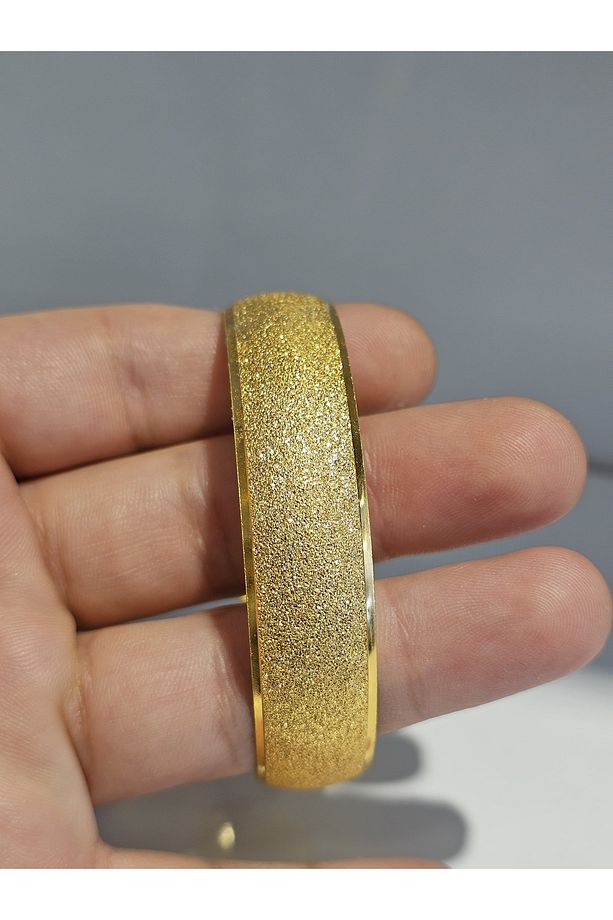 22Ayar Altın Kaplama Simli Bilezik 1.5 Cm Eninde - 3