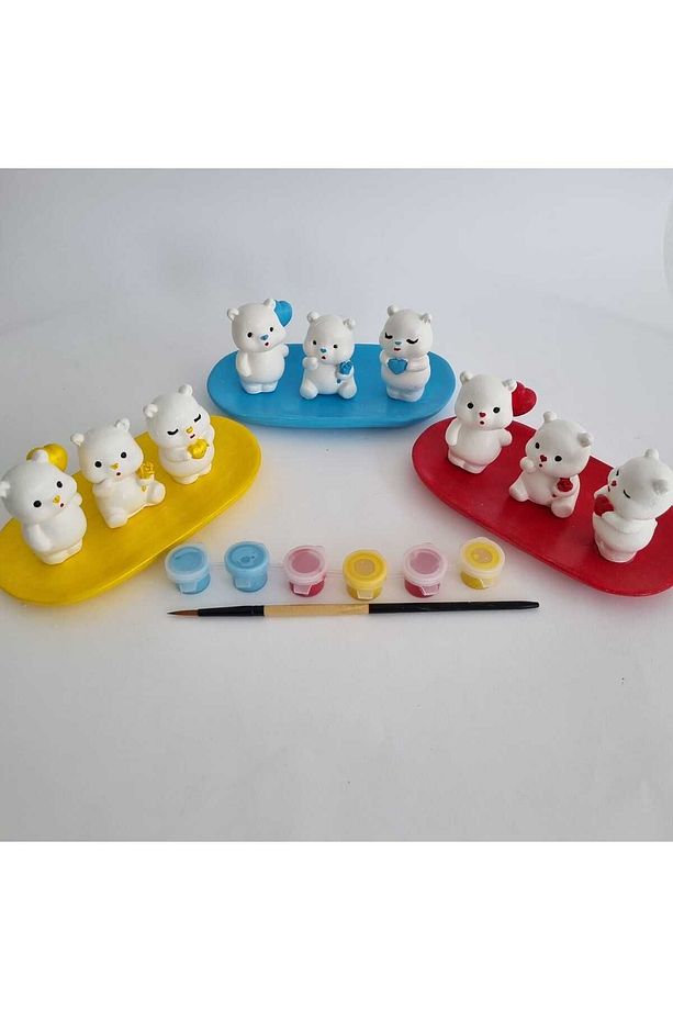 Taş Tozu Boyama Seti Minik Ayılar 3 lü set - 2