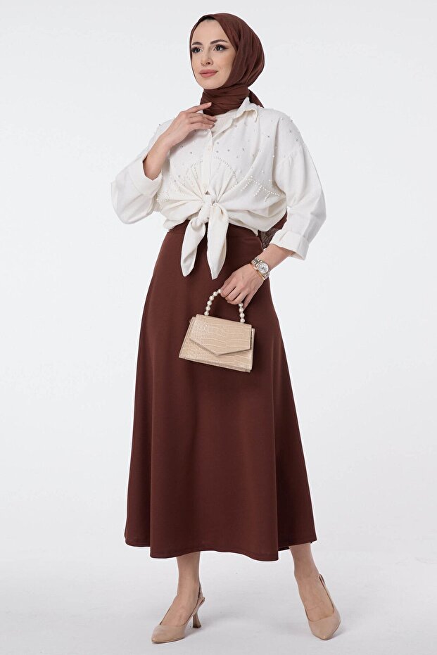 23643-HNĚDÁ Sukně - 2