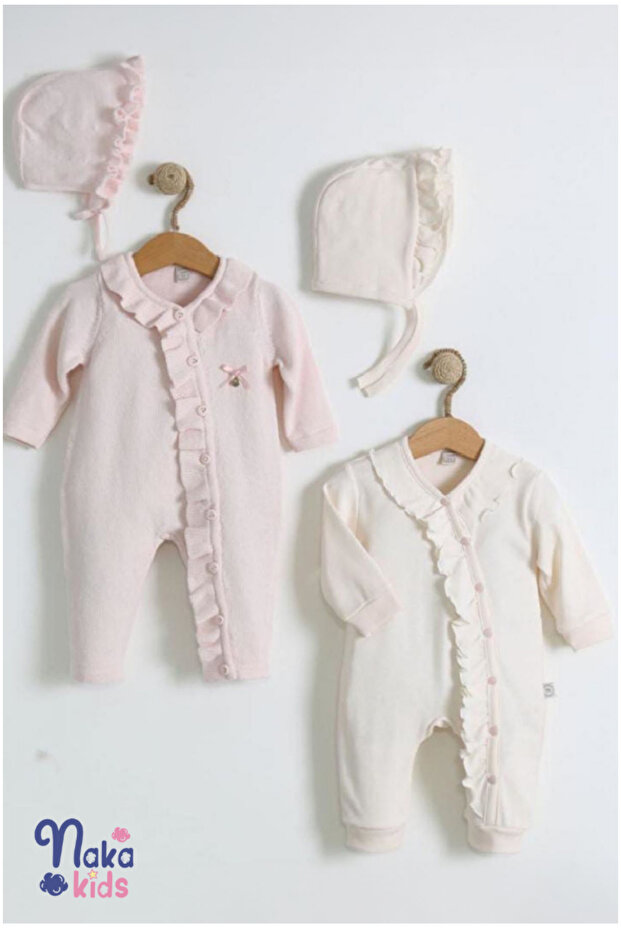 4-Piece Ruffle Overalls Set - for Baby Girl Hospital Exit