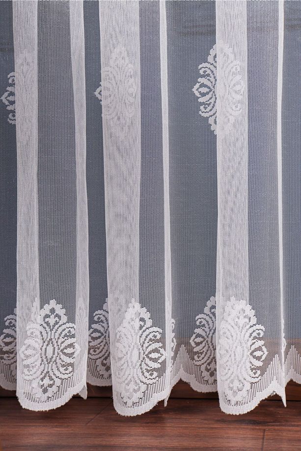Serpme Damaks Desen Örme Tül Perde, 300x250cm, 1/2 Seyrek Pile, Elısıon01501 - 5