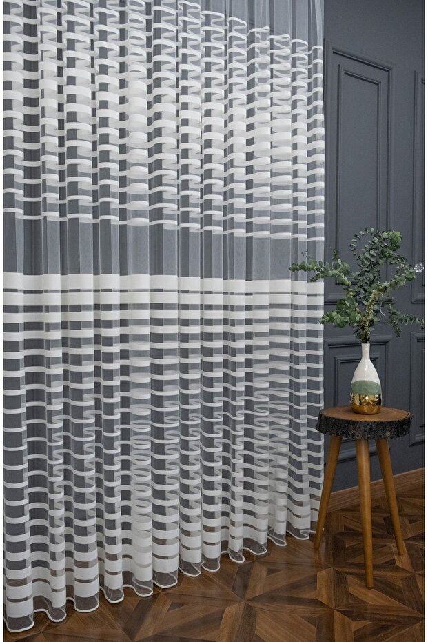 Sport Pattern Taped Tulle Curtain, 250x250, Sparse Pleat, 1/2