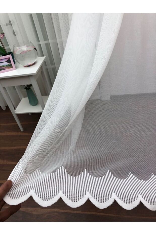 Custom Knitted Textured Tulle Curtain, 450x270, Normal Pleat, 1/2.5