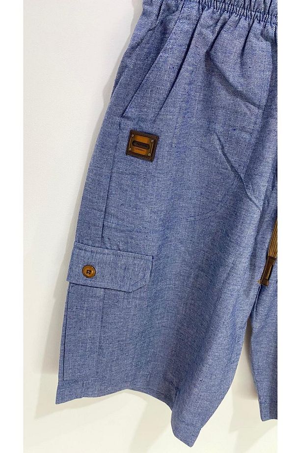 KLY 128 Poplin Yandan Cepli Tek Şort - 2