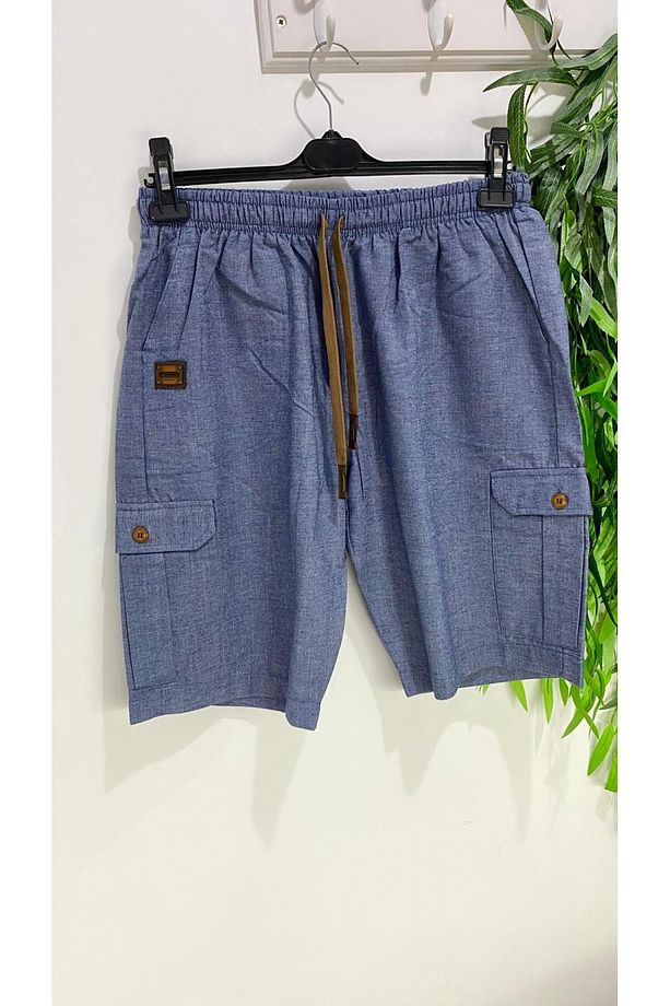 KLY 128 Poplin Yandan Cepli Tek Şort - 1
