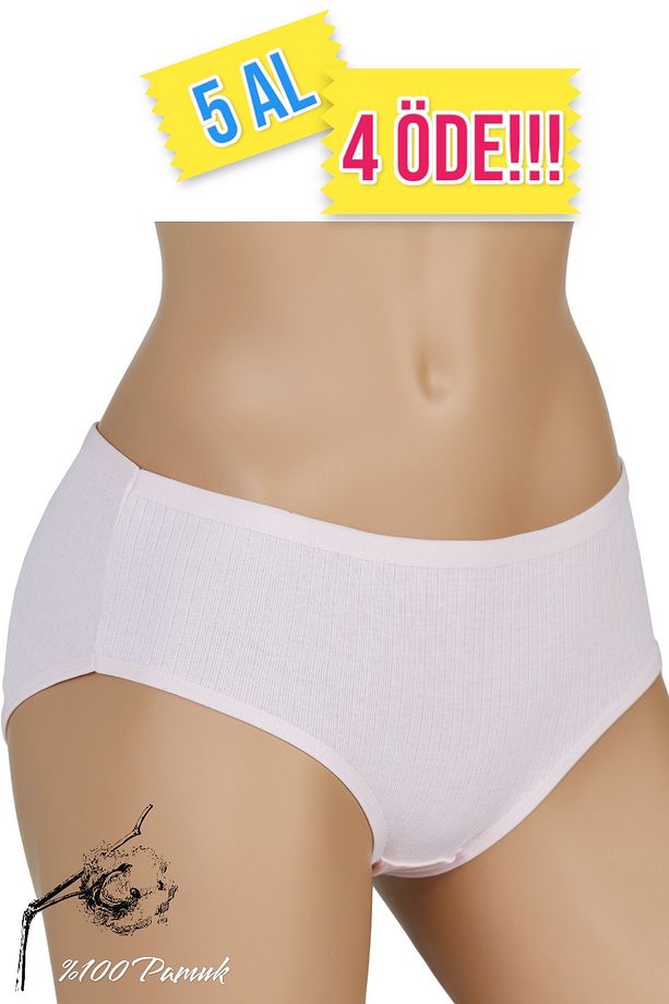 %100 Pamuk Fitilli Kadın Bato Külot L-XL-2XL Bedenler - 1
