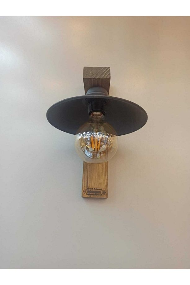 Kahverengi Sedna Ahşap Rustik Modern Aplik - 3