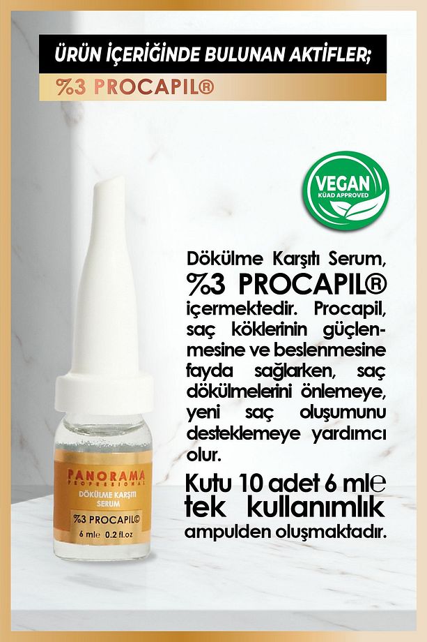 Procapil Dökülme Karşıtı Serum Bitkisel Tedavi (6 ML*10 ADET) %3 Procapil / Vegan - 4