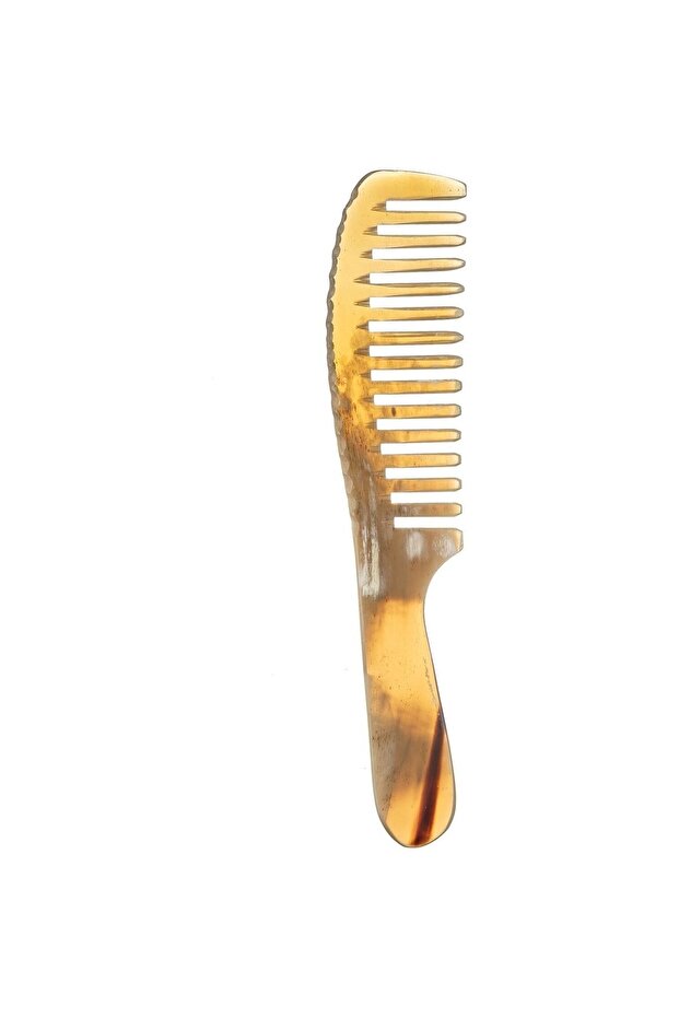 Beef Horn Natural Bone Comb Sparse Toothed Hair Comb Genuine Handmade Gift Kt-104 - 20 Cm