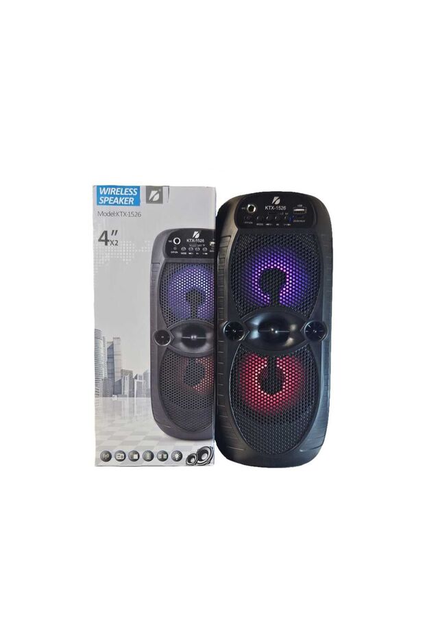 KTX-1526 4 İnç X2 Taşınabilir Extra Bas Bluetooth Hoparlör - 5