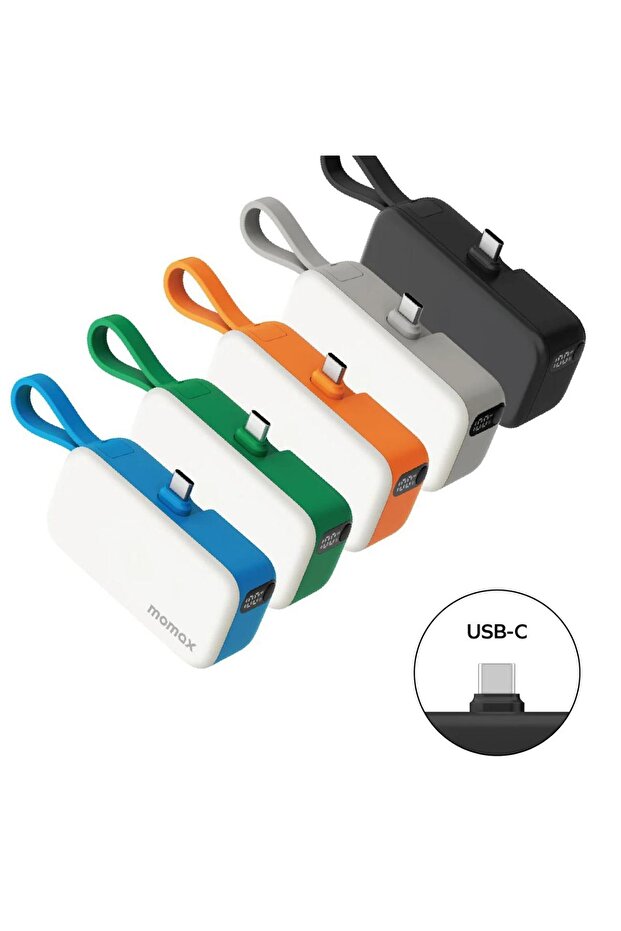 Power Mini 5000mAh 3'ü 1 arada USB-C Turuncu - 7