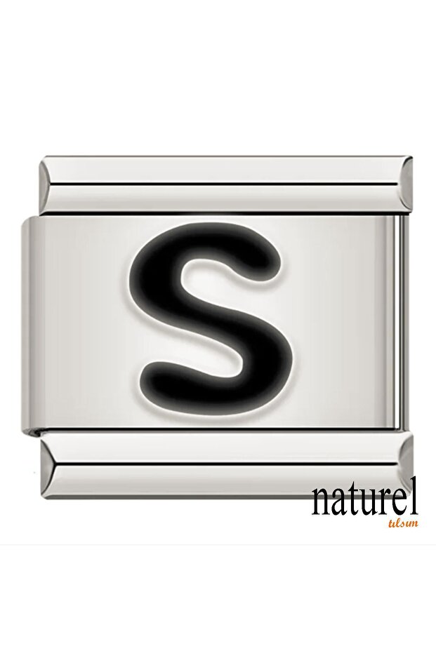 Italian Stainless Steel 9mm Letter S Charm
