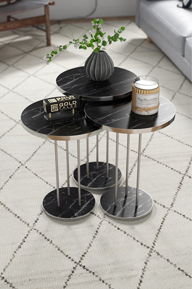 Zigon Sehpa Terra Gümüş Bendir - 2