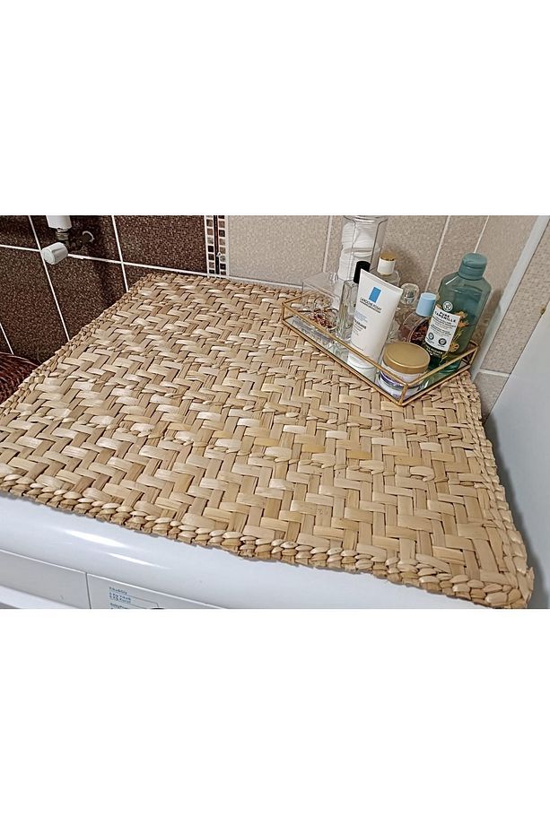 Hasır Çamaşır Makinesi Örtüsü-banyo Çamaşır Makinesi Örtüsü Sudan Etkilenmez Yıkanabilir - 1