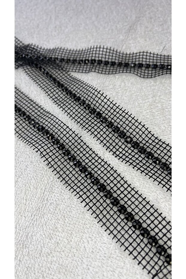 3cm Width 3m Black Stone Mesh Ribbon - 3