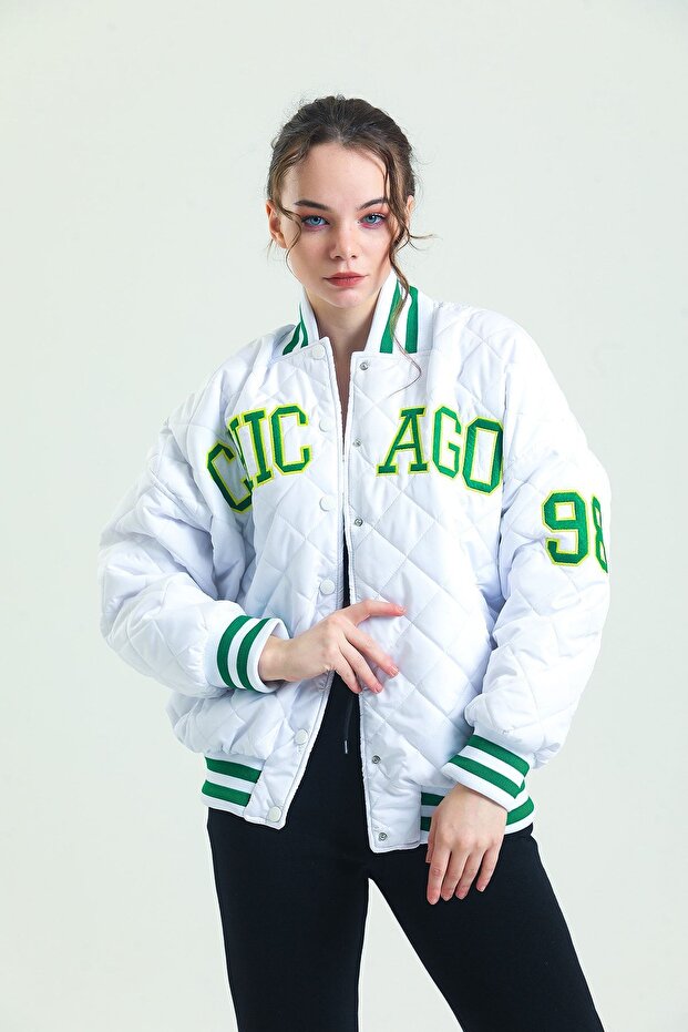 Kadın Kapitone Bomber Ceket - 3