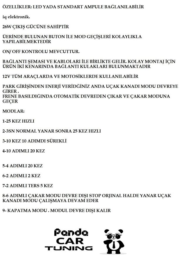 Uçak Kanadı Motor Çakar F1 Çakar Tek Modül 2in1 - 4