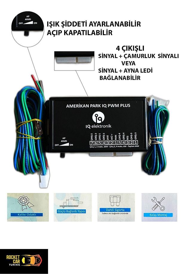 Amerikan Park Modülü 4 Çıkışlı Pwm Plus Tüm Araçlara Uygun 12v Uyumlu - 1
