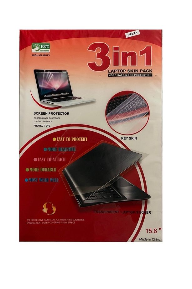 15.6  notebook laptop için 3 parça şeffaf klavye ekran ve üst kasa koruma paketi - 2