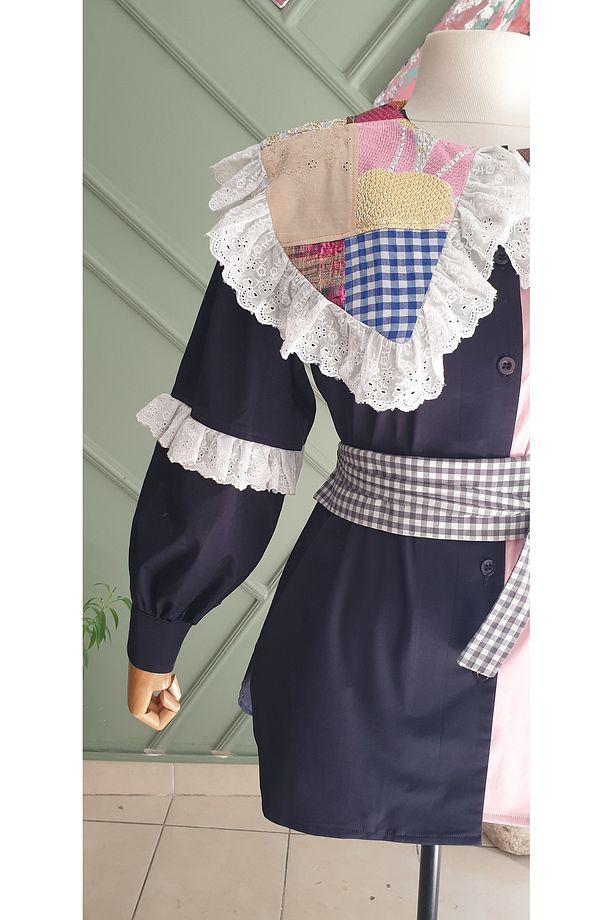 patchwork yaka detylı özel tasarım tunik - 3